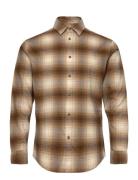 Slhslimowen-Brushed Shirt Ls Noos Brown Selected Homme