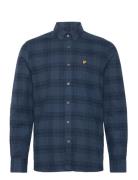 Tonal Check Flannel Shirt Navy Lyle & Scott