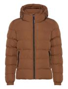 Hooded Sports Puffer Jacket Brown Superdry