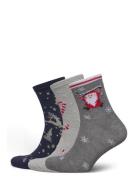 Pcjingle Glitter Socks 3-Pack Grey Pieces