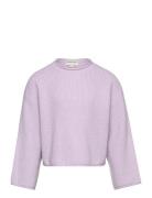 Cropped Knit Pullover Purple Tom Tailor