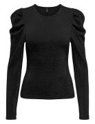 Onlrich L/S Glitter Puff Top Jrs Black ONLY