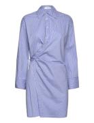 Striped Wrap Shirt Dress Blue Mango