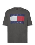 Tjm Ovz Melange Flag Tee Grey Tommy Jeans