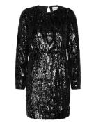 Slfari-Colyn Ls Short Sequins Dress B Black Selected Femme