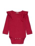 Body L/S Frill Modal Dot Red Petit Piao