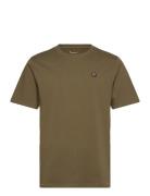 Loke Badge T-Shirt - Regenerative O Khaki Knowledge Cotton Apparel