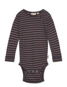 Body L/S Modal Striped Brown Petit Piao