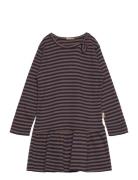 Dress L/S Modal Striped Brown Petit Piao