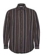 Loose Fit Striped Flannel Shirt - G Brown Knowledge Cotton Apparel