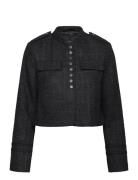 Felice Tweed Military Jacket Black French Connection