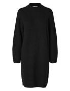 Slflulu Ls High Neck Knit Dress Black Selected Femme