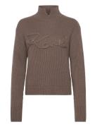 Soutache Signature Chunky Knit Beige Karl Lagerfeld