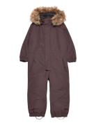 Coverall W. Fake Fur Brown Color Kids