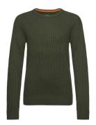 Jjpannel Knit Crew Neck Aw24 Jnr Green Jack & J S