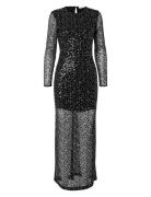 Slfnoel Ls Ankle Sequins Dress B Black Selected Femme