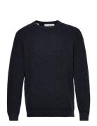 Slhvince Ls Knit Bubble Crew Neck Noos Navy Selected Homme