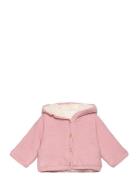 Cardigan With Stitched Sheepskin Lining Pink Mango