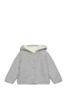 Cardigan With Stitched Sheepskin Lining Grey Mango