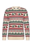 Winter Village Jaqucard O-Neck Knit White Lindbergh