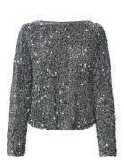 Vmbella Ls Boatneck Top Jrs Silver Vero Moda