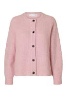 Slflulu Ls Knit Short Cardigan Noos Pink Selected Femme