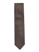 Polyester Tie With Dots 7 Cm Khaki Lindbergh Black