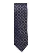 Navy Woven Flower Silk Tie Navy AN IVY