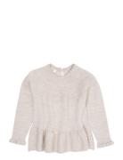 Merino Knit Blouse With Frill Beige Copenhagen Colors