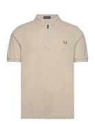 Sport1 Zip Neck Polo Beige Fred Perry