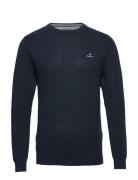 Cotton Pique C-Neck Navy GANT