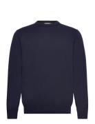 100 % Merino Crew Neck Knit Navy Lindbergh Black