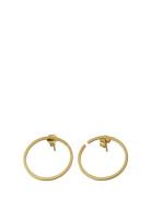 Earring Hoops 24Mm Gold Gold Design Letters