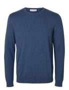 Slhberg Crew Neck B Navy Selected Homme