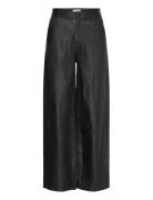 Felise High Rise Wide Leather Pants Black Malina