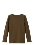 Nmfnigella Ls Slim Top Brown Name It