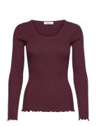 Baybay Long Sleeve Tee Burgundy Rosemunde