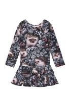 Print Frilla Dress Black Gugguu