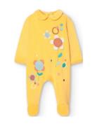 Velour Play Suit For Baby Girl -Bci Yellow Boboli