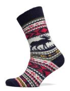 Winter Alpaca Moose 1-Pack Navy Alpacasocks&Co