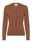 Stretch Cotton Cable Cardigan Brown GANT