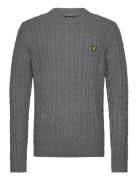 Cable Crew Neck Jumper Grey Lyle & Scott