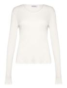 Sheer Rib Long Sleeve Top White Weekday