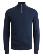 Jjeemil Knit Half Zip Noos Jnr Navy Jack & J S