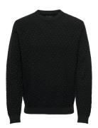 Onskalle Reg 12 Struc Crew Knit Noos Black ONLY & SONS