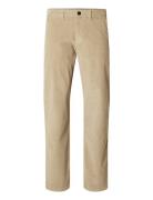 Slh196-Straight Miles Cord Pant W Noos Beige Selected Homme