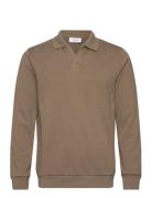 Jersey Split Neck W. Collar L/ Brown Lindbergh