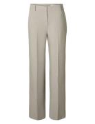 Slfrita Mw Wide Pant Mel Noos Beige Selected Femme