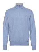 Luxury Jersey Quarter-Zip Pullover Blue Polo Ralph Lauren