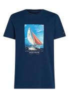 Hilfiger Color Photo Print Tee Navy Tommy Hilfiger